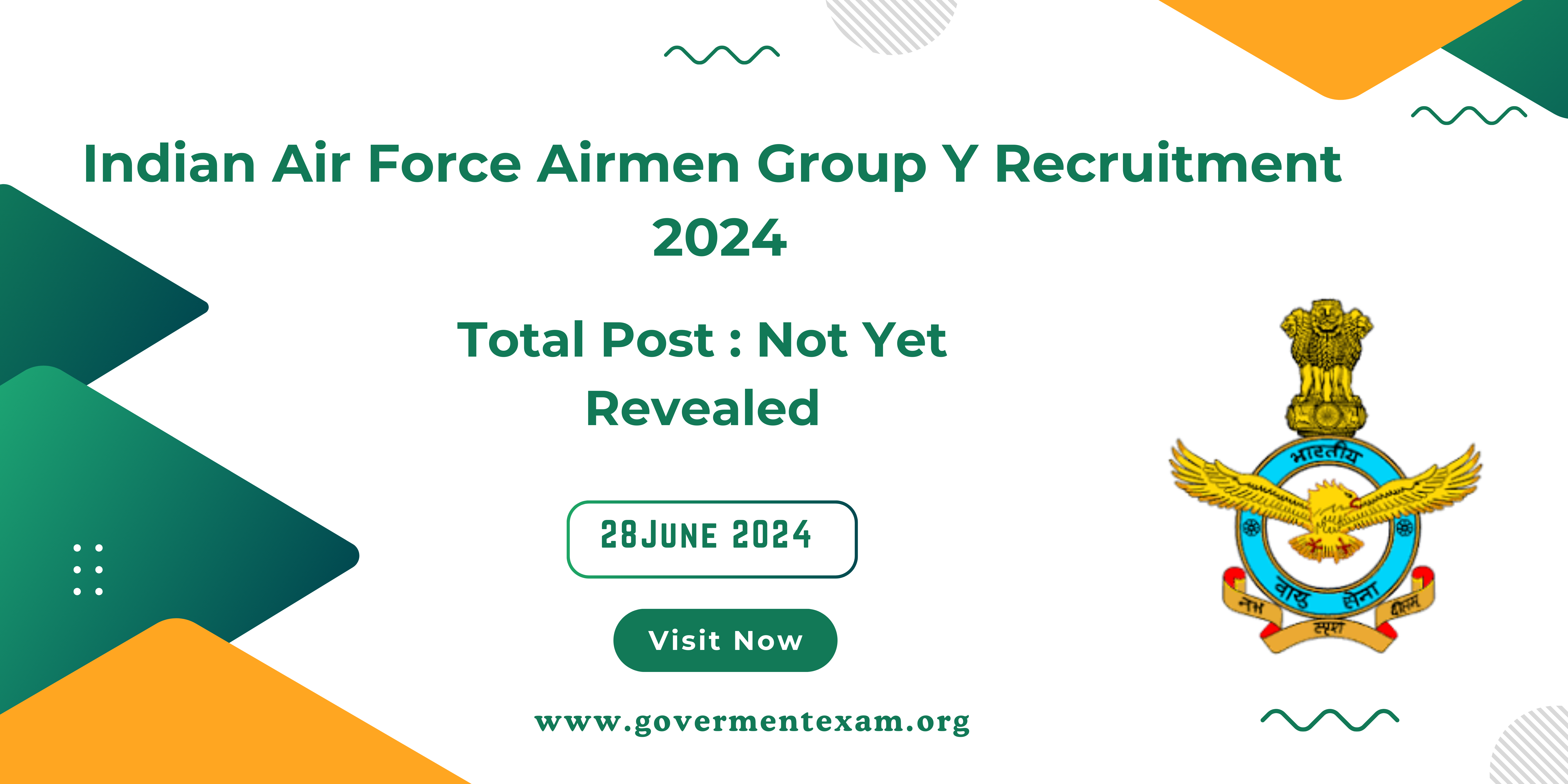 Indian Air Force Airmen Group Y Recruitment 2024 Announced ! Apply Now